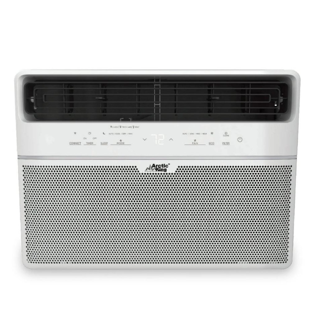 Arctic King 12,000 BTU Smart Window Air Conditioner, Cools Rooms up to 550 Sq. Ft., White RMWK12WR
