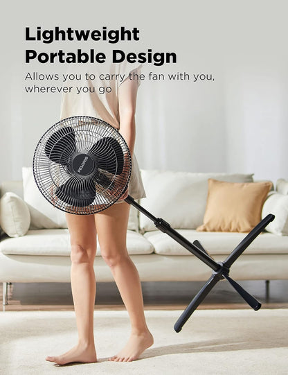 PELONIS 16 inch Pedestal Fan for Bedroom, Oscillating Fan, 3-Speeds, 90° Oscillation, Adjustable Height, Floor Fan PFS40M2ABB
