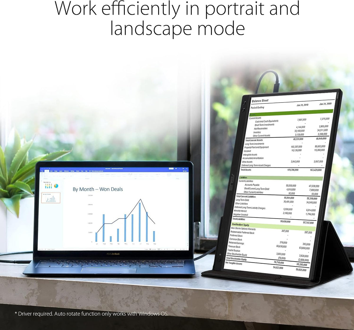ASUS ZenScreen MB166C Portable USB Monitor- 15.6 inch, 1920 x 1080, 5ms, Full HD, IPS, USB Type-C