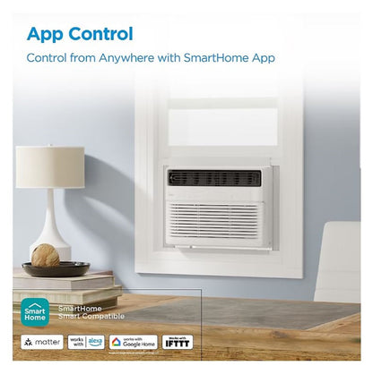 Midea Smart 8,000 BTU 350 sq. ft. Window Air Conditioner, 3-in1 Comfort: get cooling, dehumidification, and fan modes, Intelligent Features: sleep mode and 24 hours -  MAW08S1JWT-B