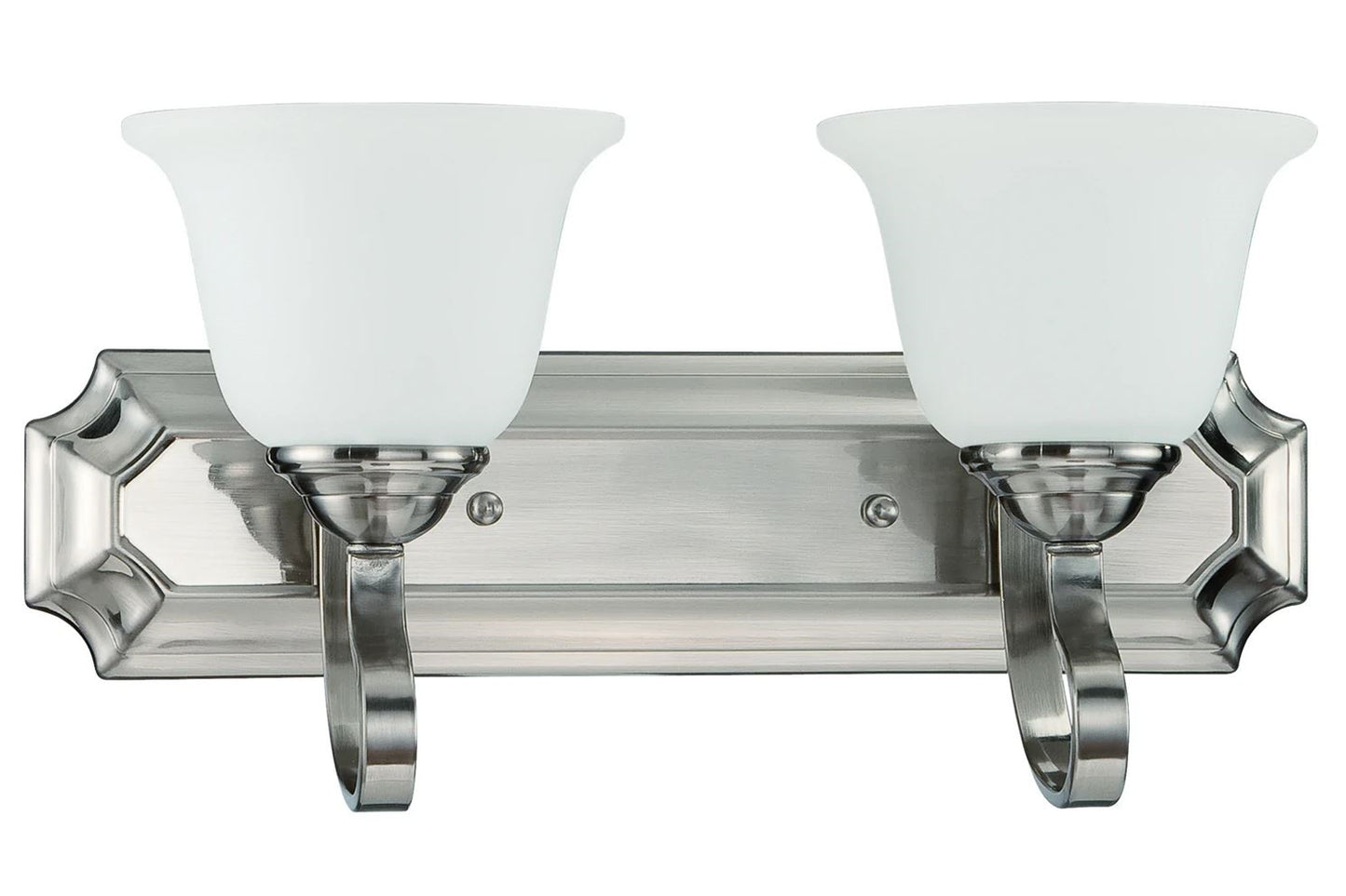 Sunset Alistair Two Light Vanity in Bright Satin Nickel F16062-80