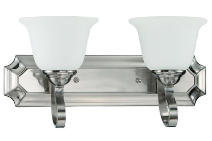 Sunset Alistair Two Light Vanity in Bright Satin Nickel F16062-80