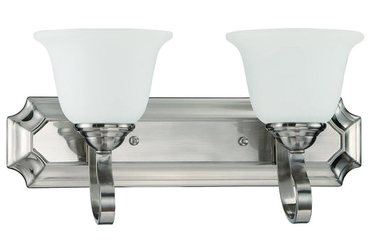 Sunset Alistair Two Light Vanity in Bright Satin Nickel F16062-80