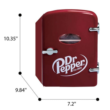 Dr Pepper Portable 6-can Mini Fridge Burgundy MIS135DRP