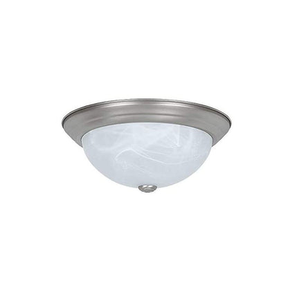 Sunset Lighting 13" Flush Mount Alabaster 20W 3000K Glass Dimmable w/ Satin Nickel Finish F7632-53-LED