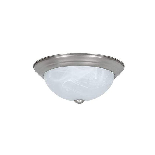 Sunset Lighting 13" Flush Mount Alabaster 20W 3000K Glass Dimmable w/ Satin Nickel Finish F7632-53-LED