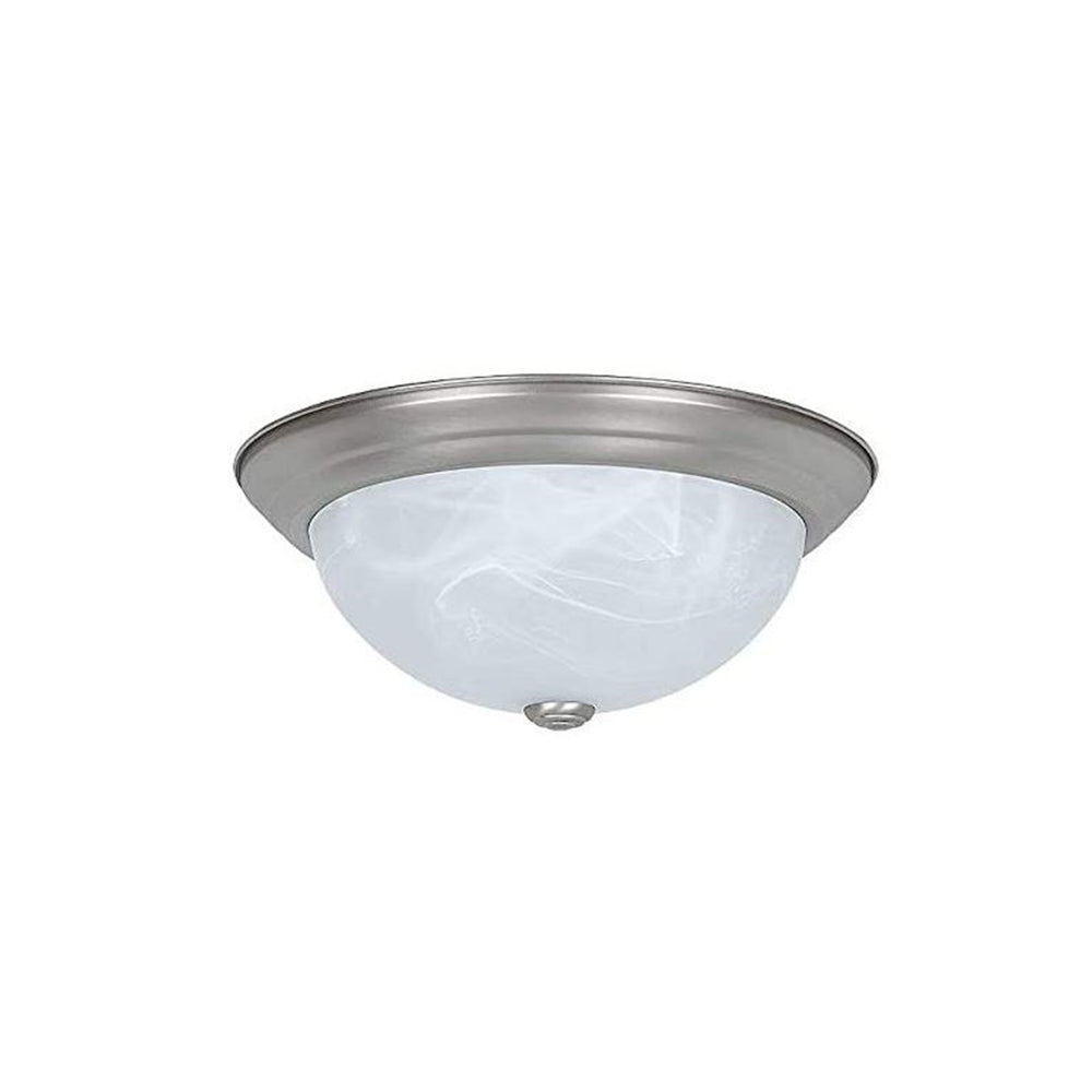 Sunset Lighting 13" Flush Mount Alabaster 20W 3000K Glass Dimmable w/ Satin Nickel Finish F7632-53-LED