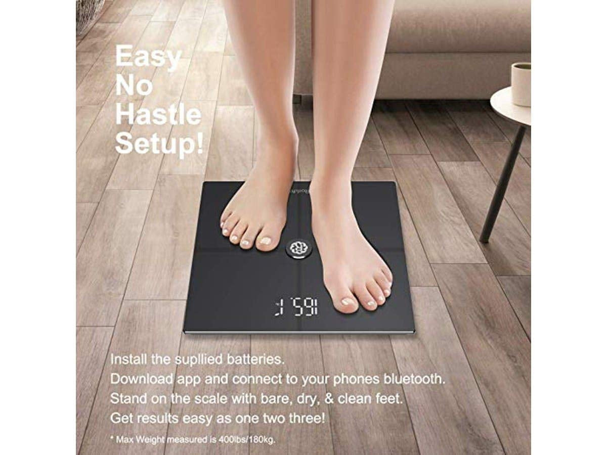 Rolli-Fit Smart Body Fat Scale, Digital Bathroom Weight Scale - High Precision Measurements Sync with Fitbit - TWGJ1337