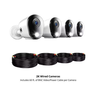 Night Owl 2-Way Audio 12 Channel 4 Camera 2K DVR Security System with 1TB Hard Drive CL-FT4D1-84L