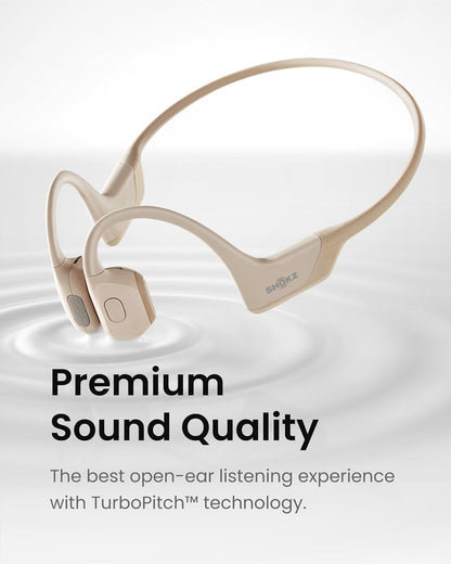 Shokz OpenRun Pro Mini Premium Bone Conduction Open-Ear Sport Headphones Beige S811-MN-BG-US
