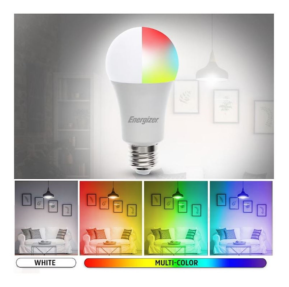 Energizer Connect Smart WiFi A19 LED White/Multi-Color RGB Light Bulb 4PK EAC2-1002-PP4