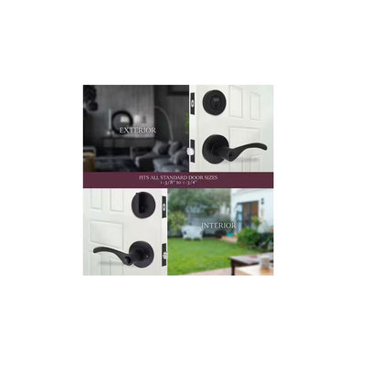 Primrose Matte Black Single Cylinder Door Handle Combo Pack Featuring Dual Keyway MS9X9D11SJYYCXJ