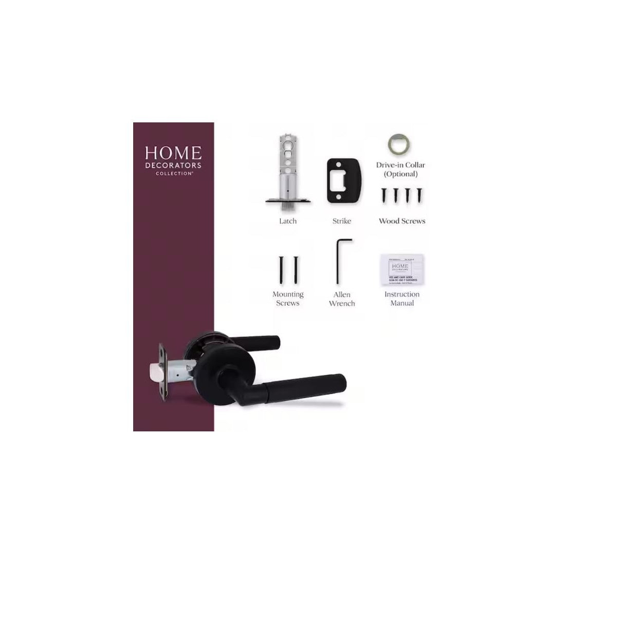 Woodcliff Matte Black Hall/Closet Passage Door Handle LH2X93SYXP