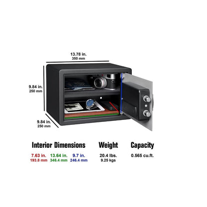 Fortress Personal Safe Electronic Lock Rounded Edges 2 Tone Black/Gray 44E20BG