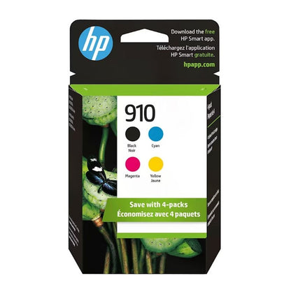 HP 910 4-Pack Standard Capacity Ink Cartridges Black/Cyan/Magenta/Yellow A2QG4BN