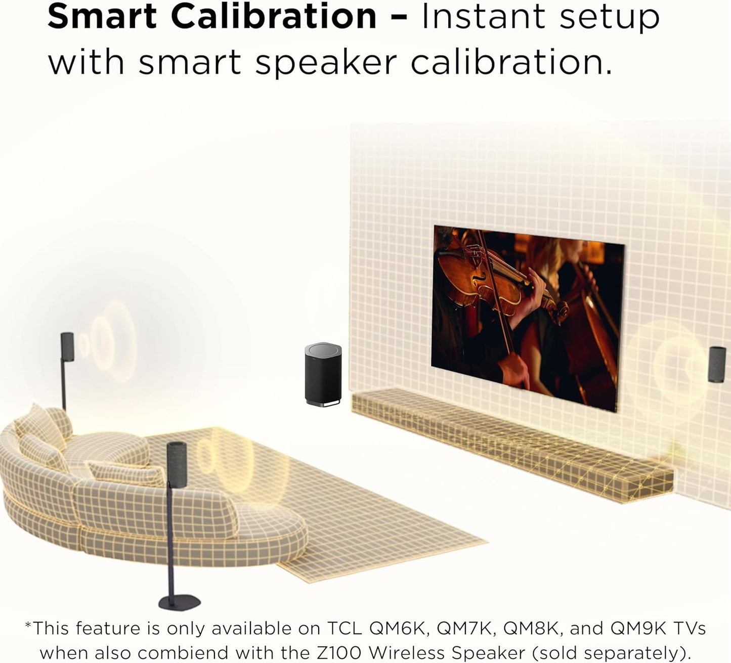 TCL Z100-SW Wireless Home Theater Subwoofer w/ Dolby Atmos FlexConnect Technology 130W - Black