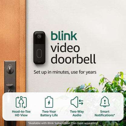 Blink - Video Doorbell - Head-to-toe HD View, Two-Year Battery, Simple Setup, B0DGQZ8JZK