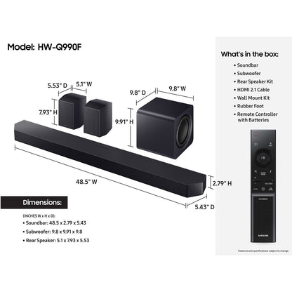 Samsung Q990H 11.1.4-Channel Dolby Atmos Soundbar System HW-Q990H/ZA