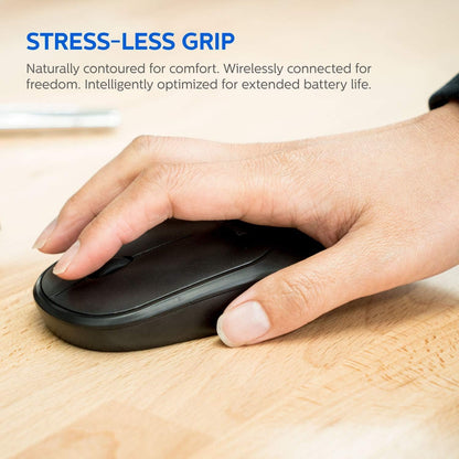 Philips SPT6324 Wireless Keyboard and Mouse Combo | Ambidextrous, Low-Profile | Adjustable DPI Mouse, Full-Sized Keyboard