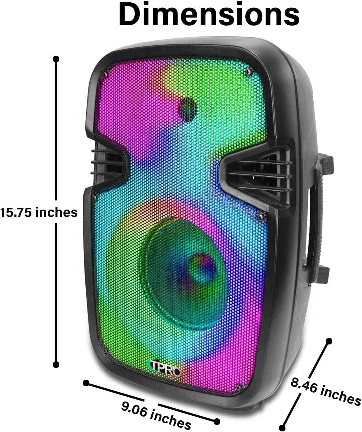 Technical Pro PLIT8 Rechargeable Portable 8" Bluetooth Party Speaker with LED