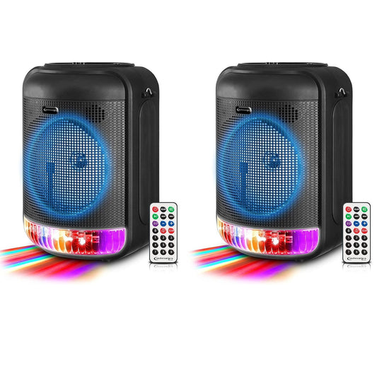 Technical Pro LIT8 Portable 8" Bluetooth LED Party Speakers w/Wireless Link Pair