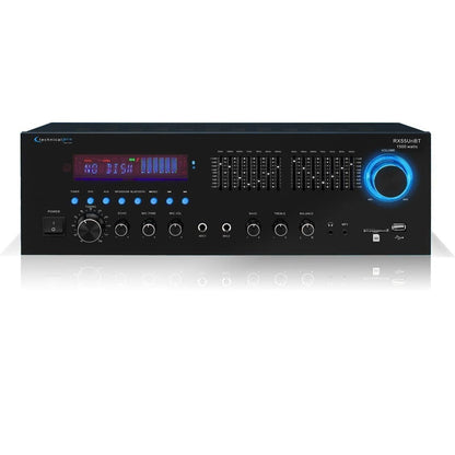 Technical Pro RX55URIBT 1500W Pro Audio Receiver w/Bluteooth +USB/SD+ 7-Band EQ