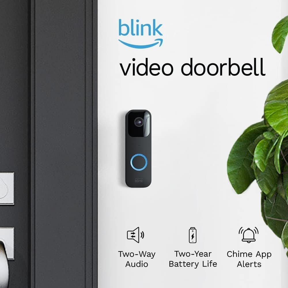 Blink Smart Wi-Fi Video Doorbell Wired/Battery Operated with Sync Module 2 - Black