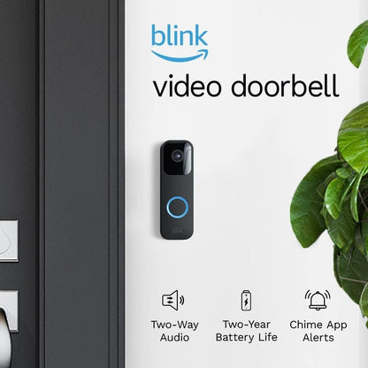Blink Smart Wi-Fi Video Doorbell Wired/Battery Operated with Sync Module 2 - Black