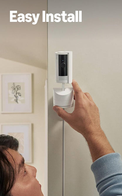 Ring - Pan-Tilt Indoor Security Cam with 360° Horizontal Pan Coverage, Live View & Two-Way Talk, and HD Video - White