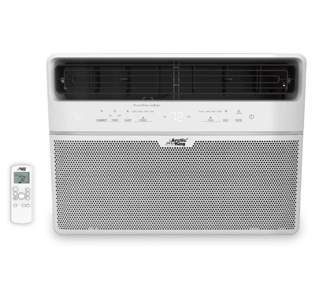 Arctic King 12,000 BTU Smart Window Air Conditioner, Cools Rooms up to 550 Sq. Ft., White RMWK12WR