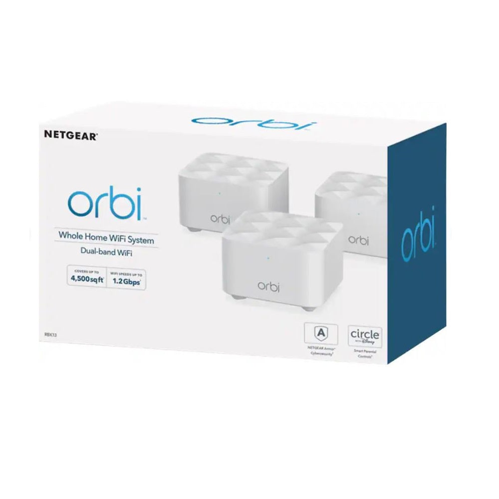 Netgear RBK13-100NAR Orbi RBK13 AC1200 Whole Home Mesh Wi-Fi System Router 3 Pack