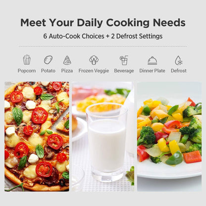 Comfee 0.7 cu. ft. 700 Watt Compact Countertop Microwave in Black with Safety lock, One-Touch Button and Eco Mode EM720CPL-PMB