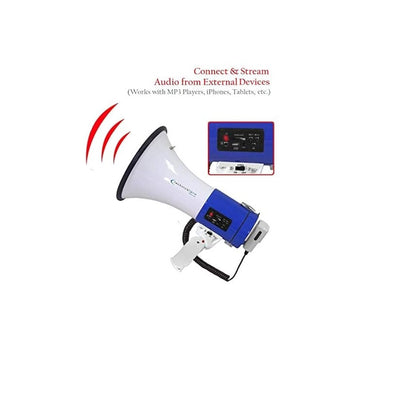 Technical Pro Megaphone 75-Watt Siren Bullhorn - Bullhorn Speaker w/Detachable Microphone MPH75UBL