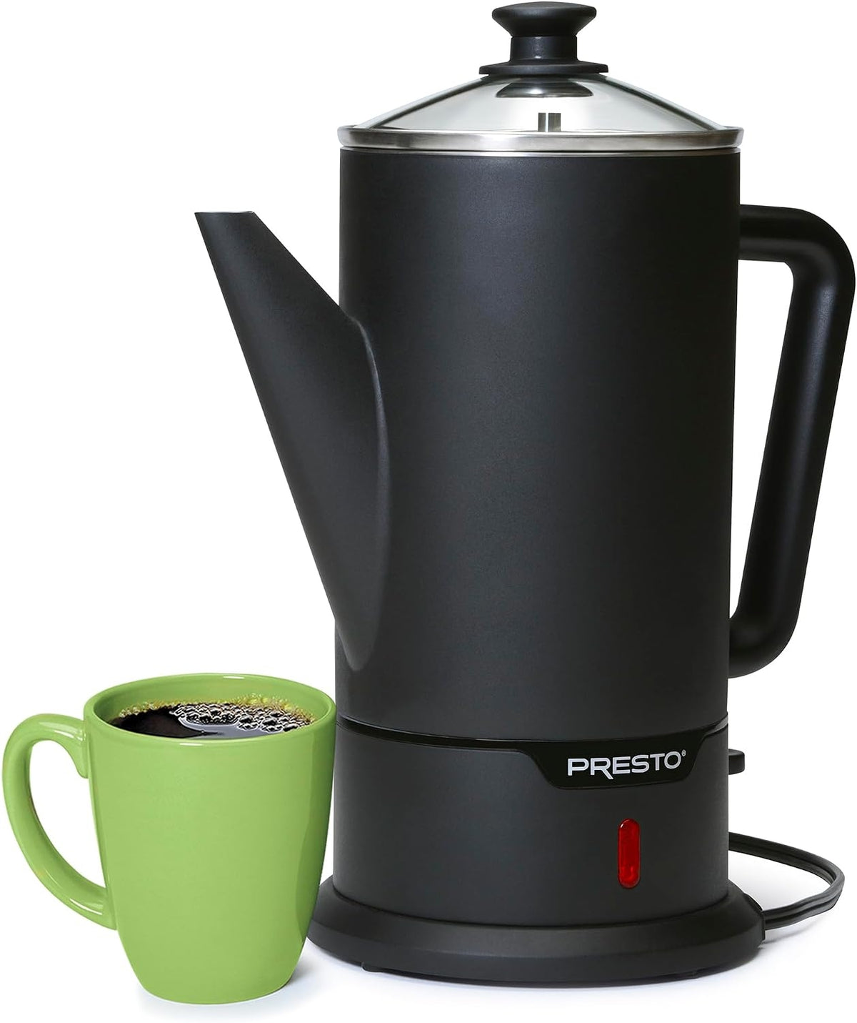 Presto 02815 Black Stainless Steel 12-Cup Cordless Coffee Percolator