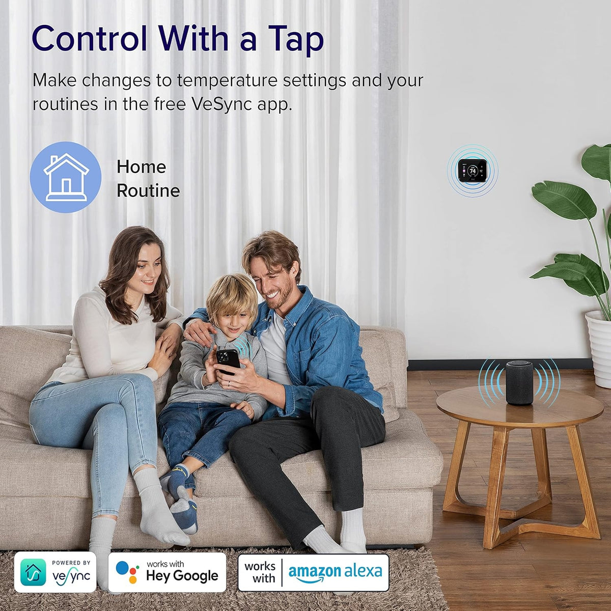 LEVOIT Touch Screen Smart Thermostat for Home, Wi-Fi Programmable, Works with Alexa ,Energy Saving, Large Touch Screen