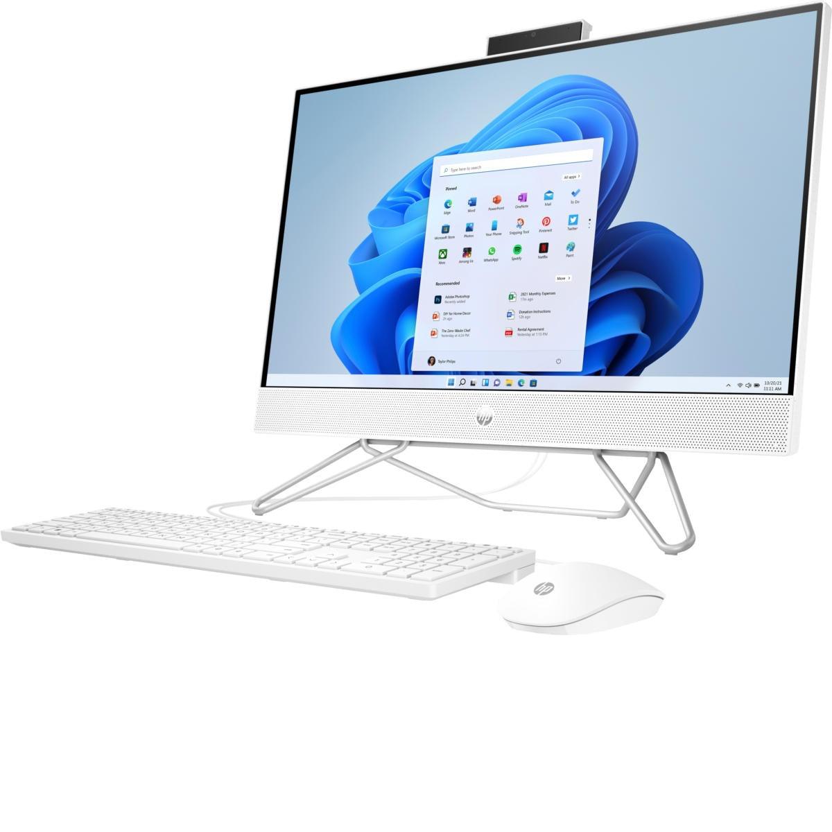 HP 24-cb0110 24" All-in-One Computer, Intel Celeron J4025, 4GB/ 256GB SSD, Win11 Home, Snow White, 577C4AA#ABA