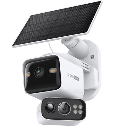 TP-Link Tapo C645D Solar-Powered Outdoor Dual Lens Pan & Tilt Security Camera Kit with Night Vision & Spotlights
