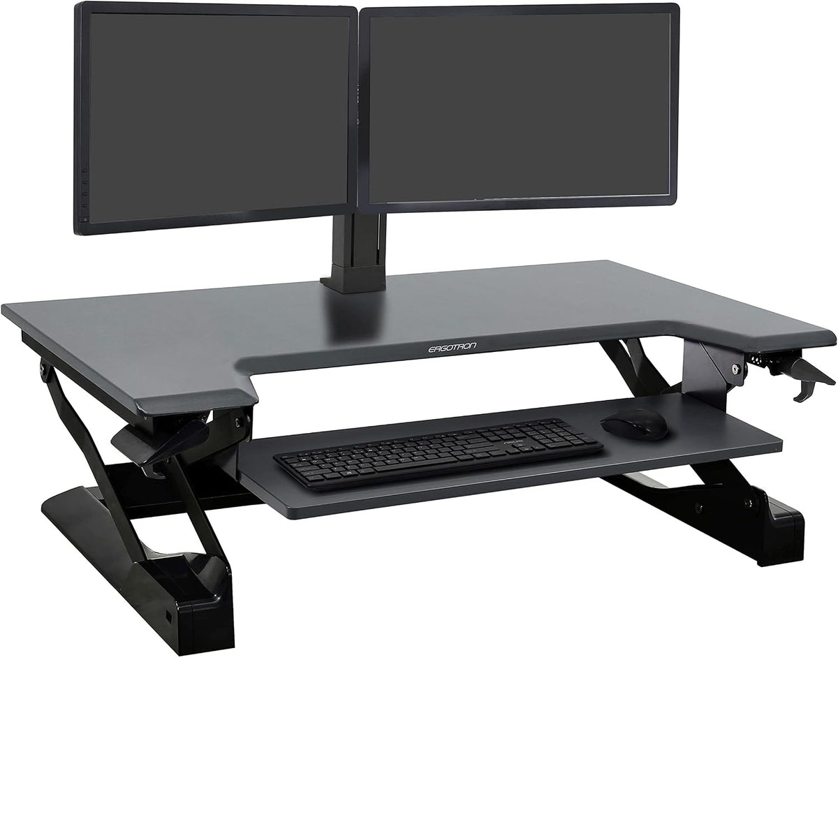 Ergotron WorkFit-TL 38"W Adjustable Standing Desk Converter, Black/Dark Gray 33-406-085