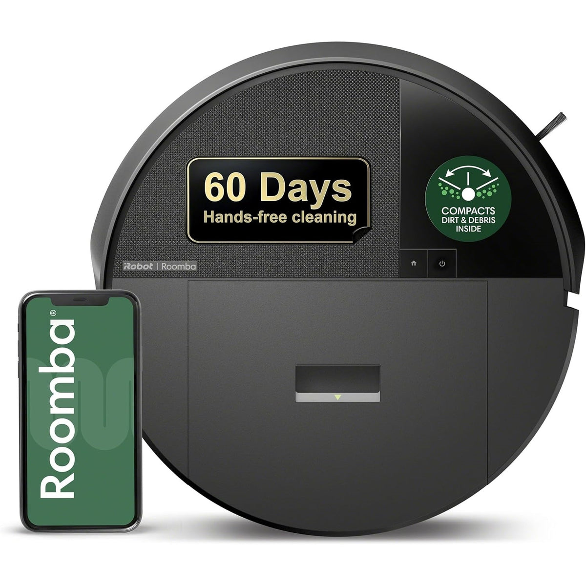 iRobot Roomba 205 DustCompactor Cordless Vacuum U112020 5.8" Cleaning Path Black