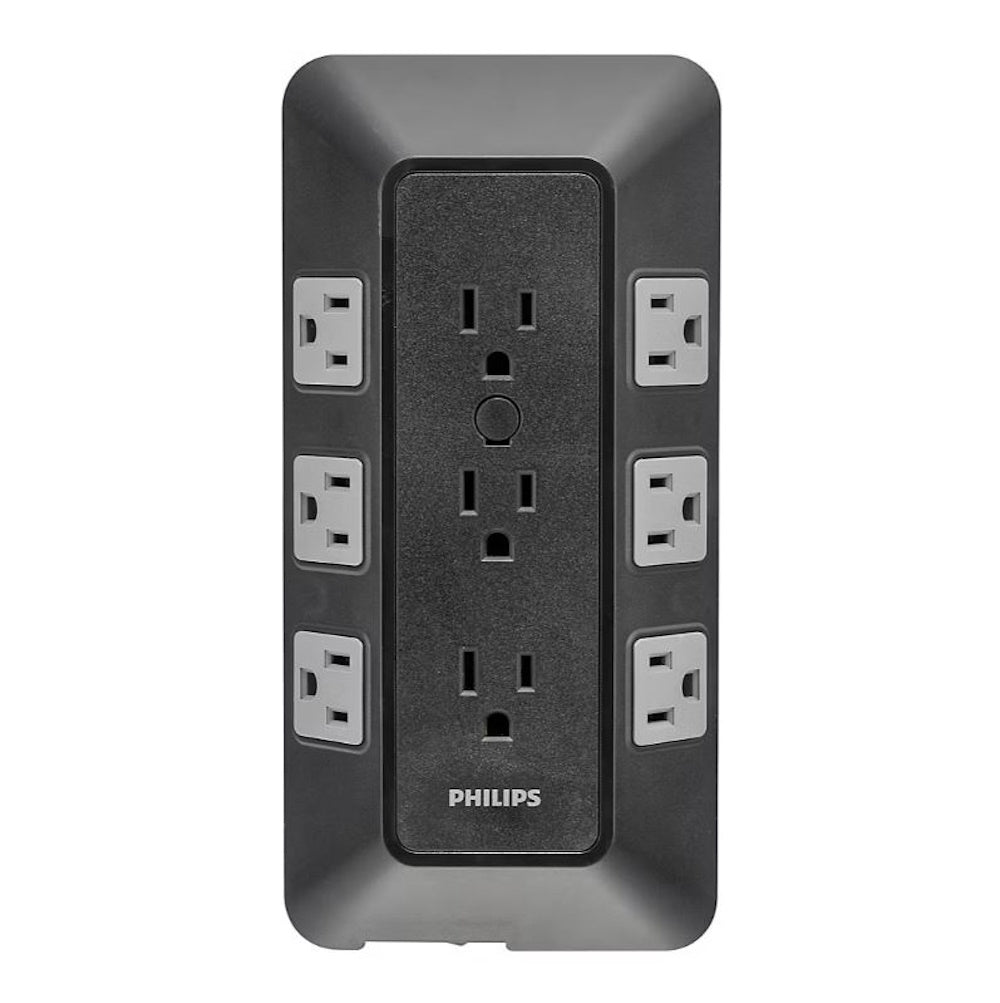 Philips 17-Outlet Surge Tap/Protector Combo Pack - Black/Gray SPP9853B/37-T1-DI1
