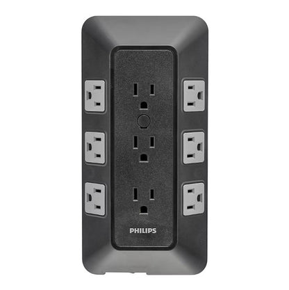 Philips 17-Outlet Surge Tap/Protector Combo Pack - Black/Gray SPP9853B/37-T1-DI1