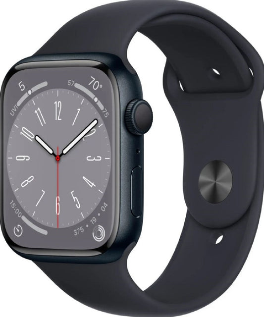 Apple Watch Series 8 (GPS) 45mm Aluminum Case with Midnight Sport Band - M/L - Midnight - (2022) MNUL3LL/A