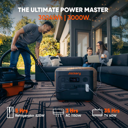 Jackery - Explorer 3000 Pro Portable Power Station (3024 Wh Capacity) - Black JE-3000A