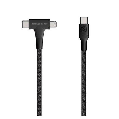 Scosche 3-Piece Travel Universal Phone Mount Charging 2-in-1 USB-C & Light-ning     Cable       UHWCPD30HH-CP0