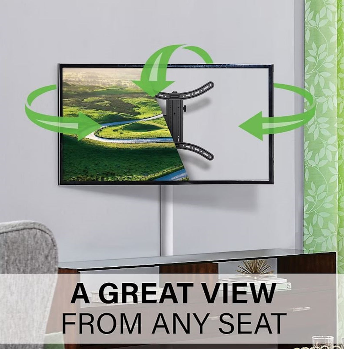 Sanus Decora Full-Motion TV Wall Mount for 26"-65" TVs, Perfect for mounting your TV in the corner, Safety-tested, UL-listed - DMF219-B1