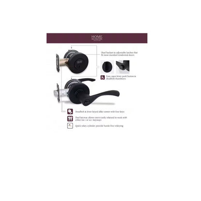 Primrose Matte Black Single Cylinder Door Handle Combo Pack Featuring Dual Keyway MS9X9D11SJYYCXJ
