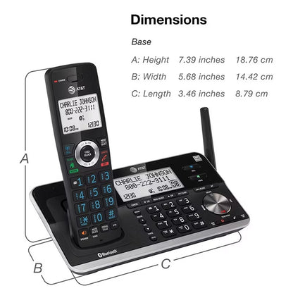 AT&T 4-Handset Cordless Phone with Unsurpassed Range with Bluetooth Connect to Cell and Smart Call Blocker and Answering System DLP73450
