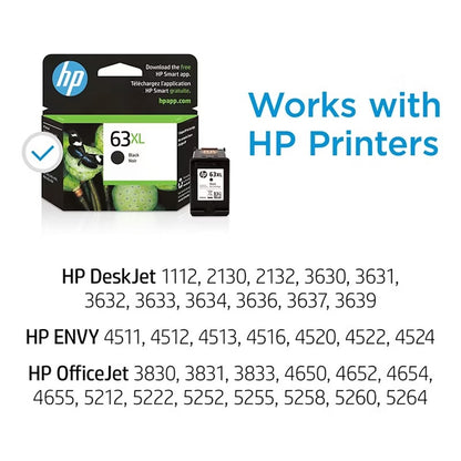 HP - 63XL High-Yield Ink Cartridge - Black F6U64AN#140