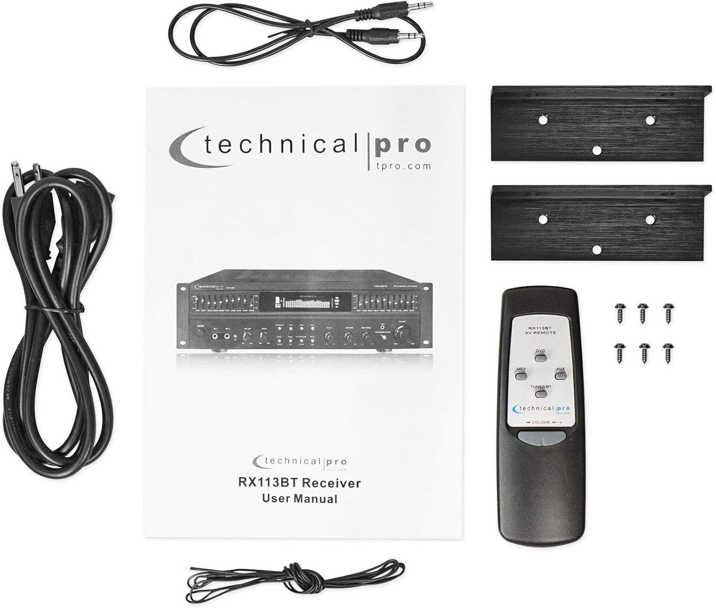 Technical Pro RX113BT 1500w Bluetooth Home Receiver Amplifier Amp w/ 10 Band EQ