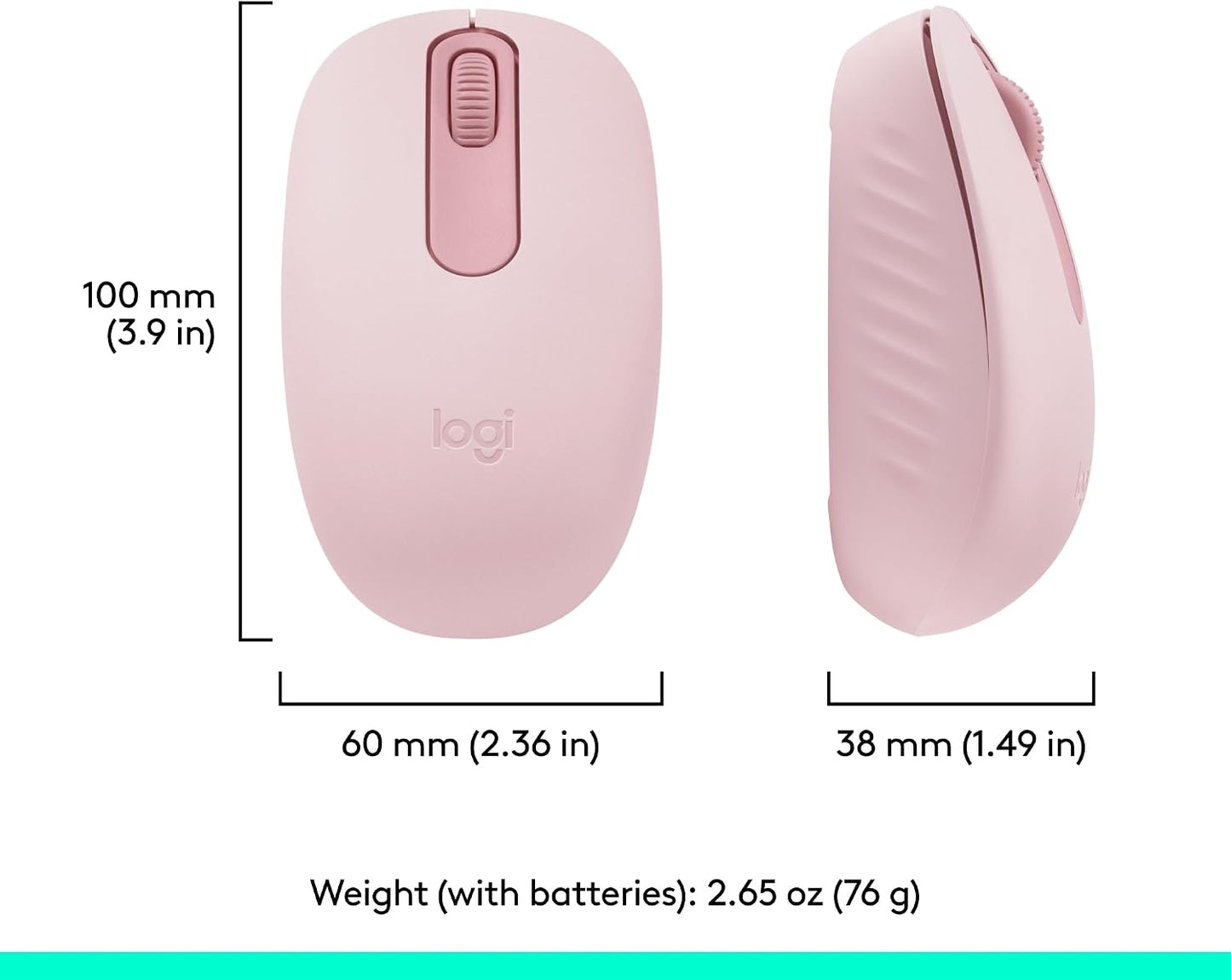 Logitech M196 Compact Ambidextrous Bluetooth Wireless Mouse - Rose 910-007439